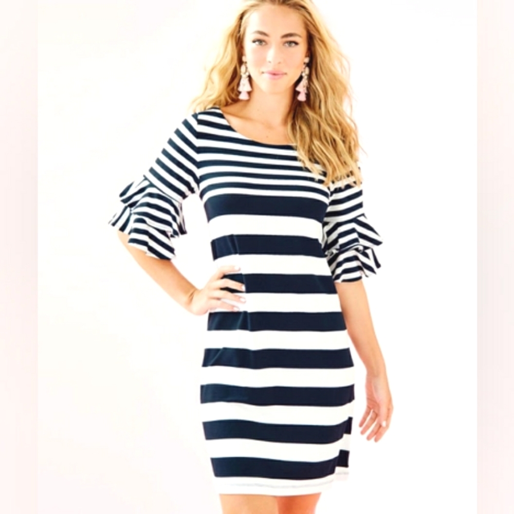Lilly Pulitzer Lula Navy Stripe Dress Size:M